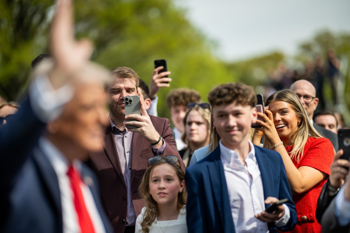 President Donald Trump delivers remarks at an event celebrating the 2025 College Football National Champion Ohio State University Buckeyes, Monday, April 14, 2025, at the South Portico of the White House. (Official White House Photo by Daniel Torok)