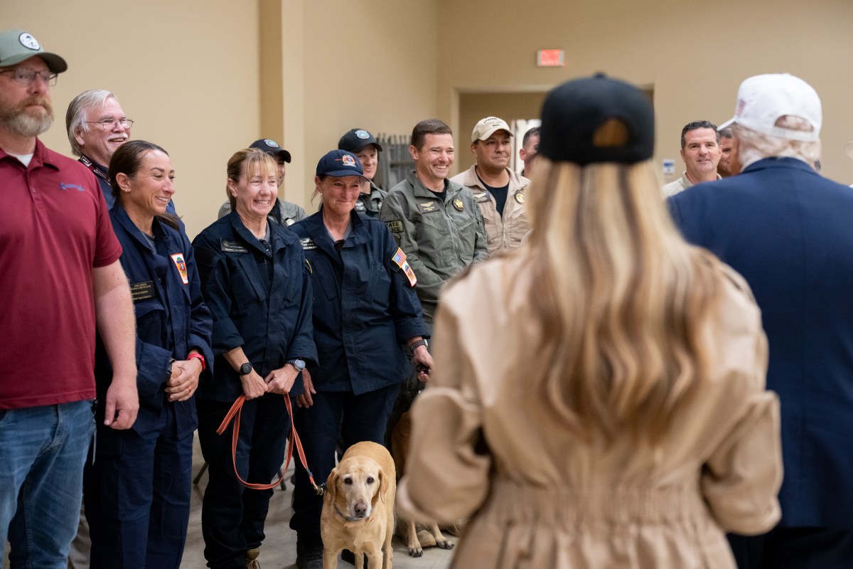 President Donald Trump and First Lady Melania Trump visit the areas impacted by recent deadly flooding, Friday, July 11, 2025, in Kerrville, Texas. (Official White House Photo by Andrea Hanks)