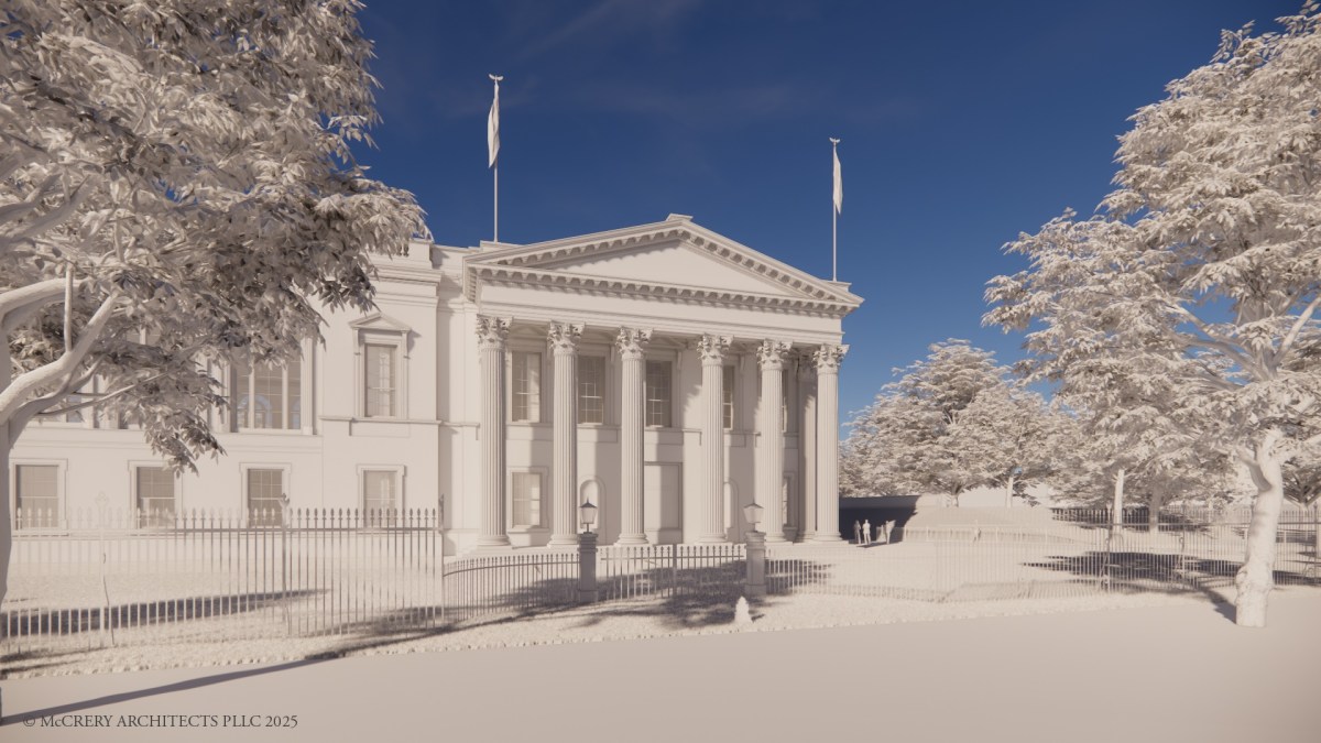 White House State Ballroom - Exterior View of Northeast Portico