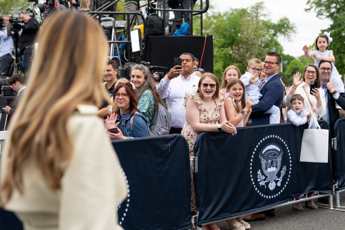 First Lady Melania Trump departs the White House Easter Egg Roll on the South Lawn, Monday, April 21, 2025.  (Official White House Photo by Andrea Hanks)