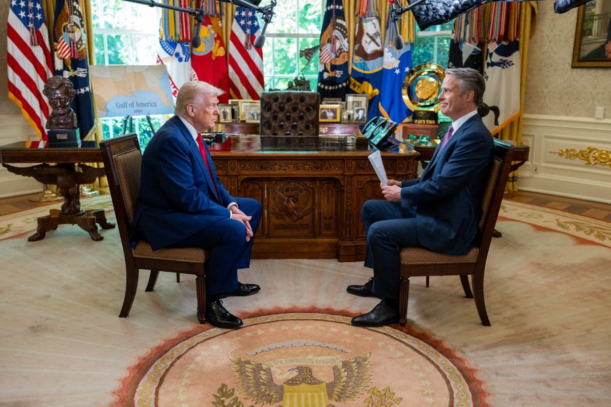 President Donald Trump is interviewed by Terry Moran from ABC News in the Oval Office, Tuesday, April 29, 2025. (Official White House Photo by Joyce N. Boghosian)