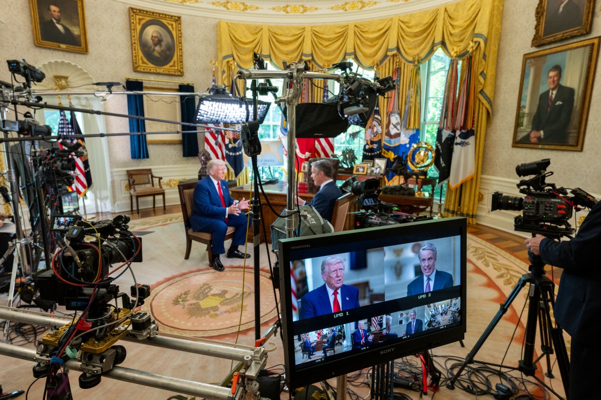 President Donald Trump is interviewed by Terry Moran from ABC News in the Oval Office, Tuesday, April 29, 2025. (Official White House Photo by Joyce N. Boghosian)