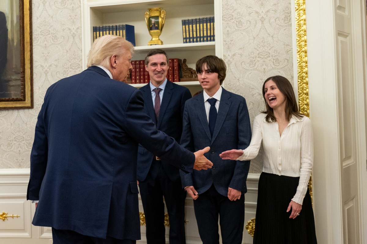 President Donald Trump participates in the swearing-in ceremony for U.S. Ambassador to China David Purdue, Wednesday, May 7, 2025, in the Oval Office. (Official White House Photo by Molly Riley)