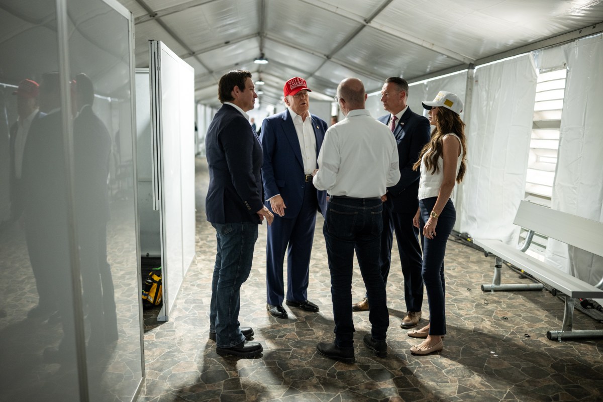 President Donald Trump participates in a walking tour of the immigration detention center nicknamed “Alligator Alcatraz”, Tuesday, July 1, 2025, in Ochopee, Florida. (Official White House Photo by Daniel Torok)