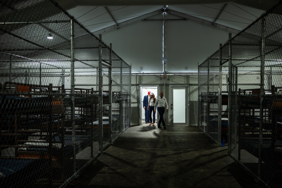 President Donald Trump participates in a walking tour of the immigration detention center nicknamed “Alligator Alcatraz”, Tuesday, July 1, 2025, in Ochopee, Florida. (Official White House Photo by Daniel Torok)