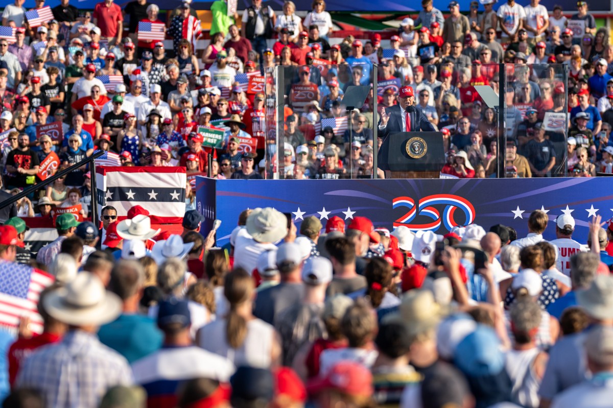 President Donald Trump delivers remarks at a Salute to America Celebration, Thursday, July 3, 2025, at the Iowa State Fairgrounds in Des Moines, Iowa. (Official White House Photo by Daniel Torok)