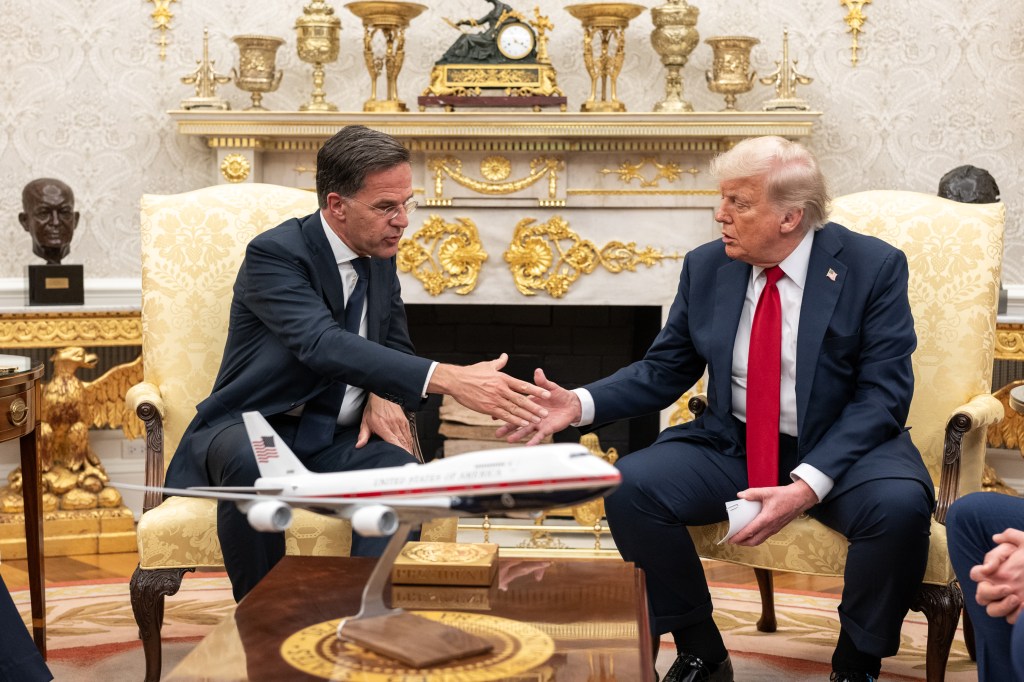 President Donald Trump meets with NATO Secretary Mark Rutte, Monday, July 14, 2025, in the Oval Office. (Official White House Photo by Joyce N. Boghosian)
