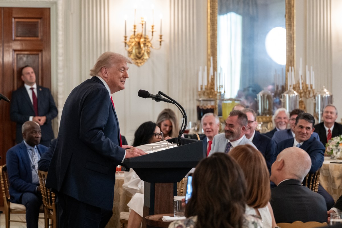 President Donald Trump delivers remarks at a luncheon and briefing with the White House Faith Office, Monday, July 14, 2025, in the State Dining Room. (Official White House Photo by Joyce N. Boghosian)