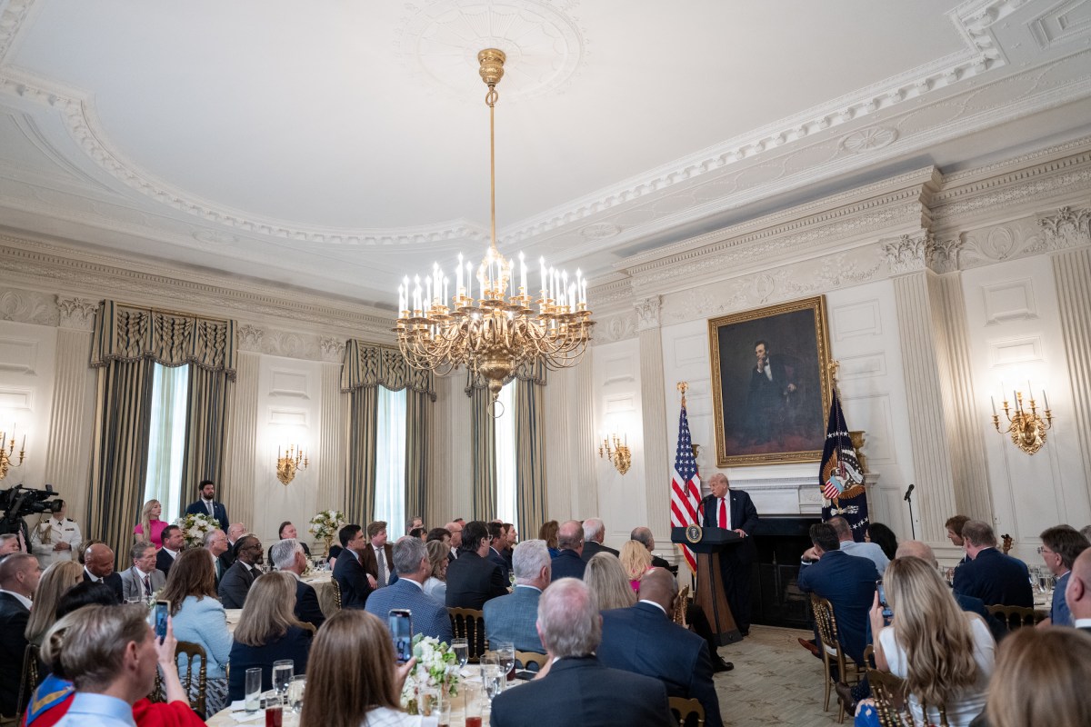 President Donald Trump delivers remarks at a luncheon and briefing with the White House Faith Office, Monday, July 14, 2025, in the State Dining Room. (Official White House Photo by Joyce N. Boghosian)