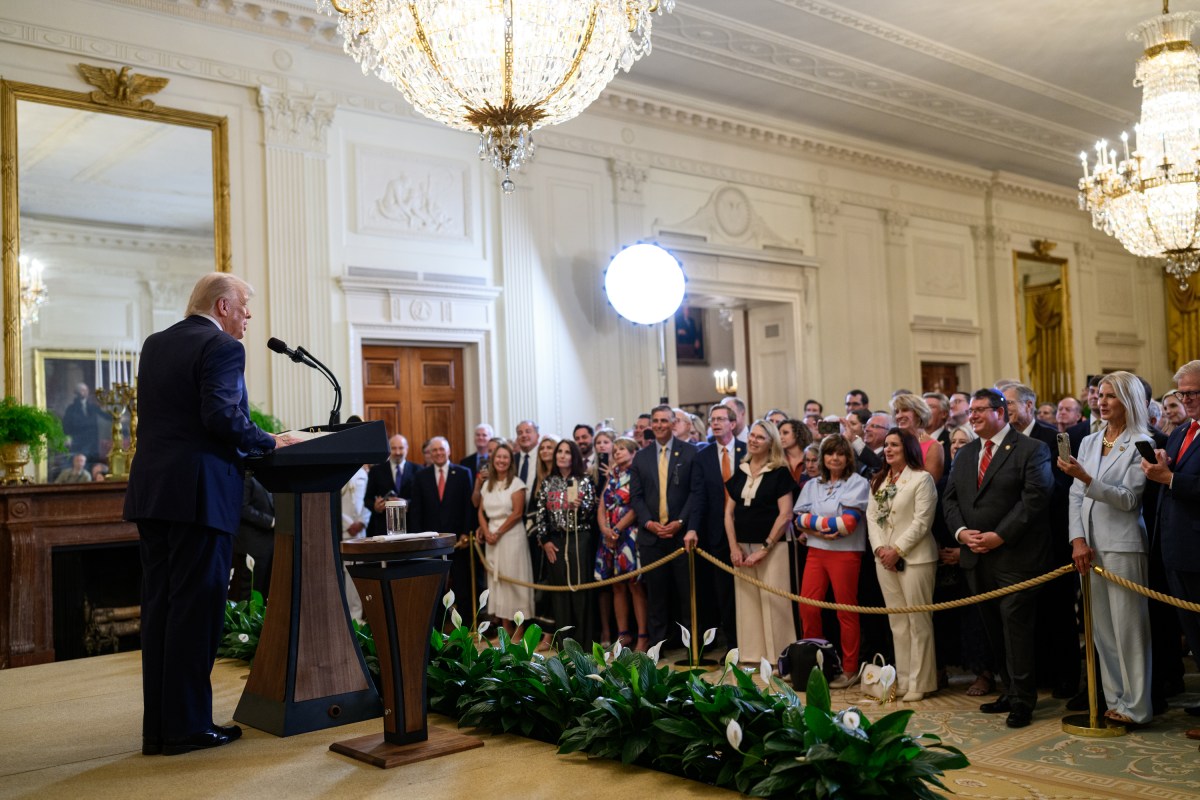 President Donald Trump delivers remarks at a reception for Republican members of congress, Tuesday, July 22, 2025, in the East Room of the White House. (Official White House Photo by Joyce N. Boghosian)