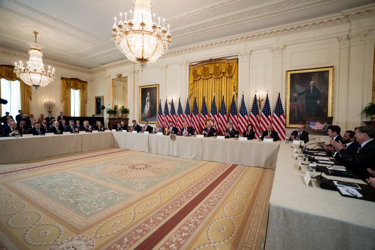 President Donald Trump and Vice President JD Vance attend a FIFA Task Force meeting, Tuesday, May 6, 2025, in the East Room. (Official White House Photo by Emily J. Higgins)