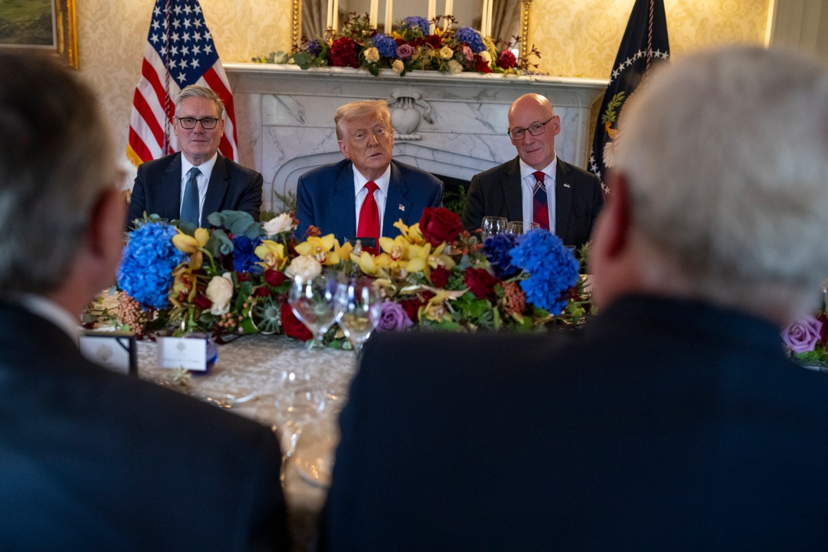 President Donald Trump attends a Legends Tour Championship VIP Dinner, Monday, July 28, 2025, at Trump International Scotland golf course and resort in Aberdeen, Scotland.(Official White House Photo by Daniel Torok)
