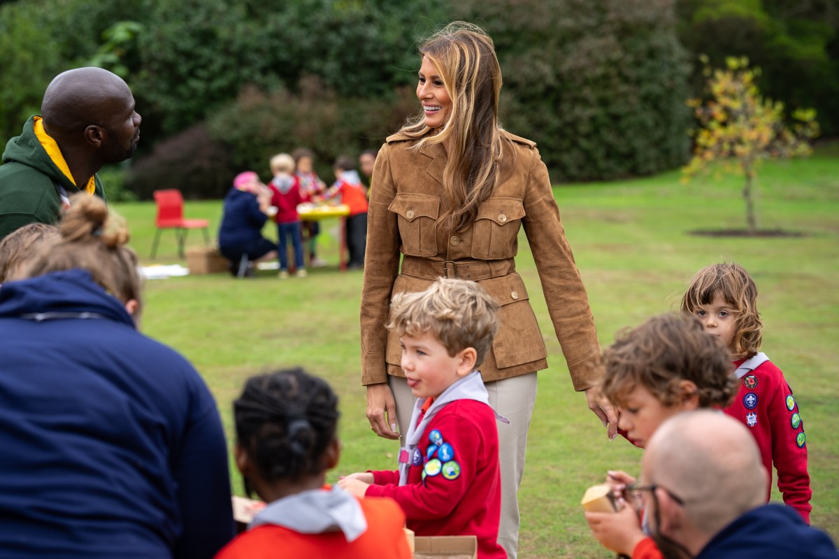 First Lady Melania Trump and the Princess of Wales meet members of the Scouts’ Squirrels programme on the grounds of Frogmore Cottage, Thursday, September 18, 2025. (Official White House Photo by Andrea Hanks)