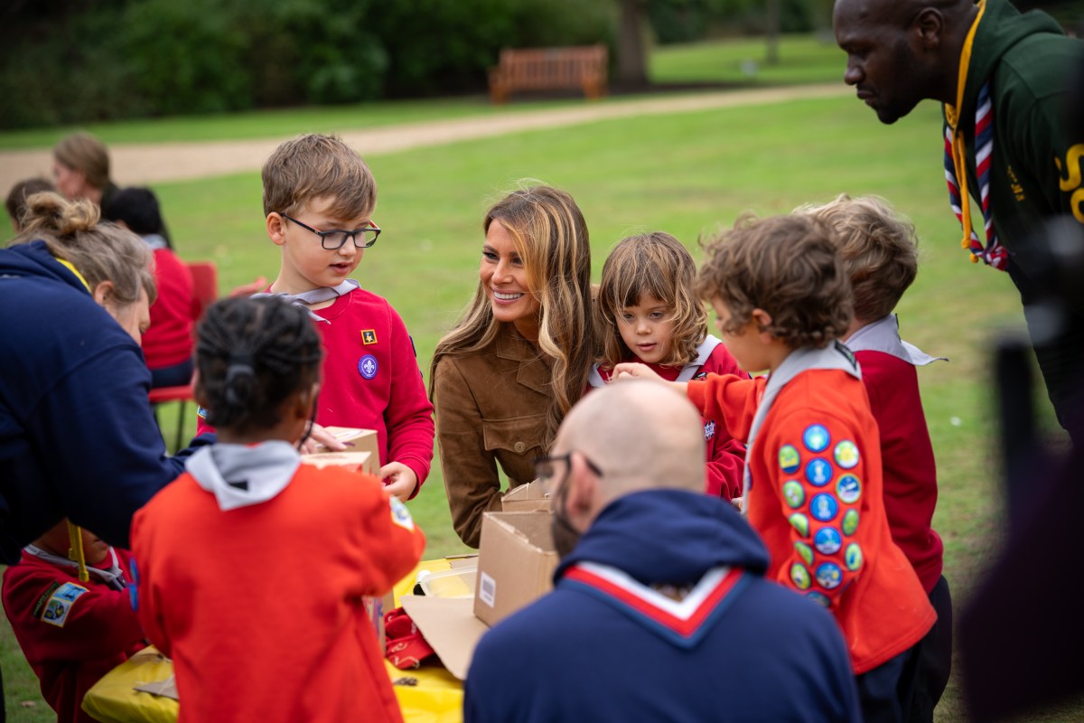 First Lady Melania Trump and the Princess of Wales meet members of the Scouts’ Squirrels programme on the grounds of Frogmore Cottage, Thursday, September 18, 2025. (Official White House Photo by Andrea Hanks)