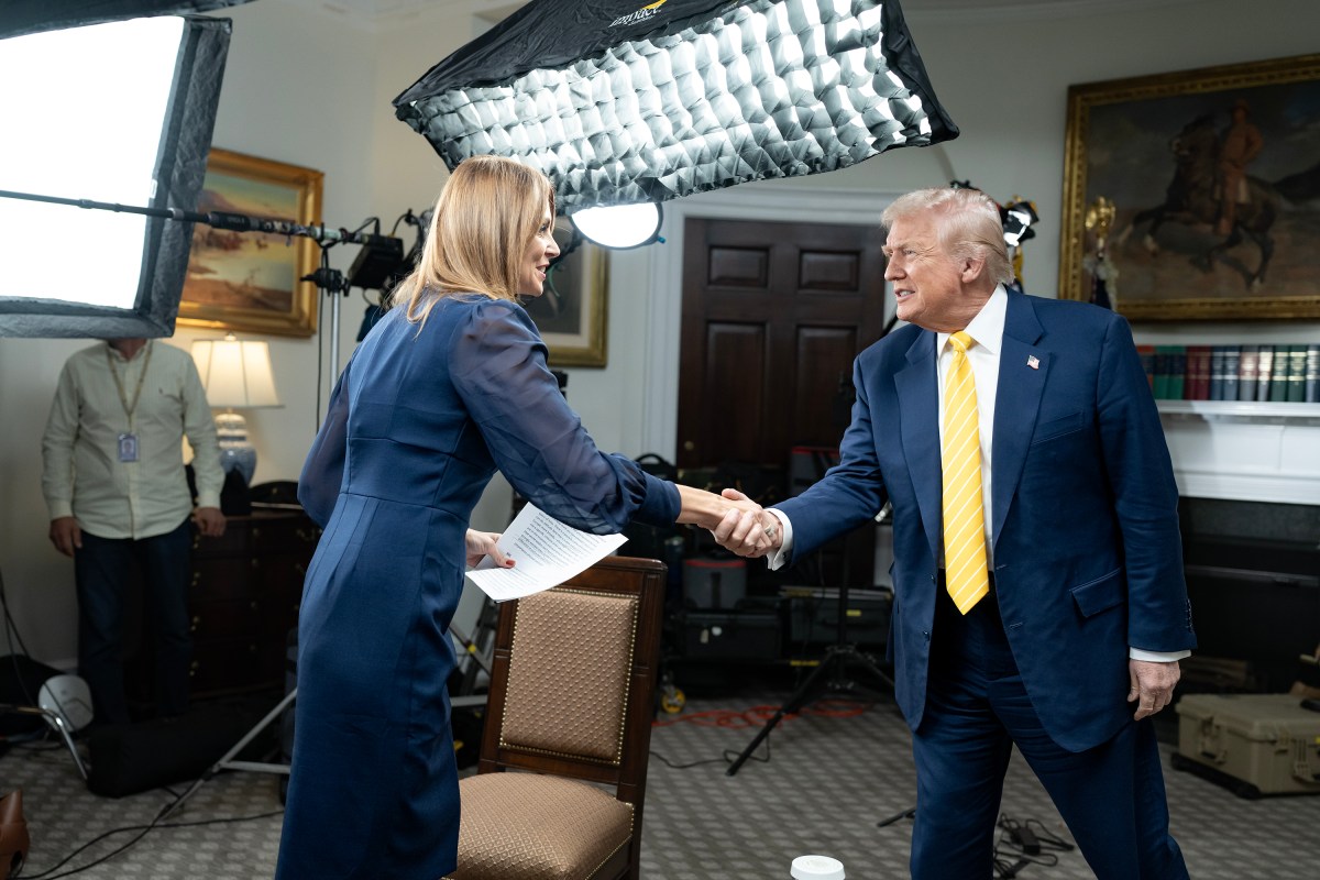 President Donald Trump participates in an interview with Bev Turner of GB News on Friday, November 14, 2025, in the Roosevelt Room of the White House. (Official White House Photo by Joyce N. Boghosian).