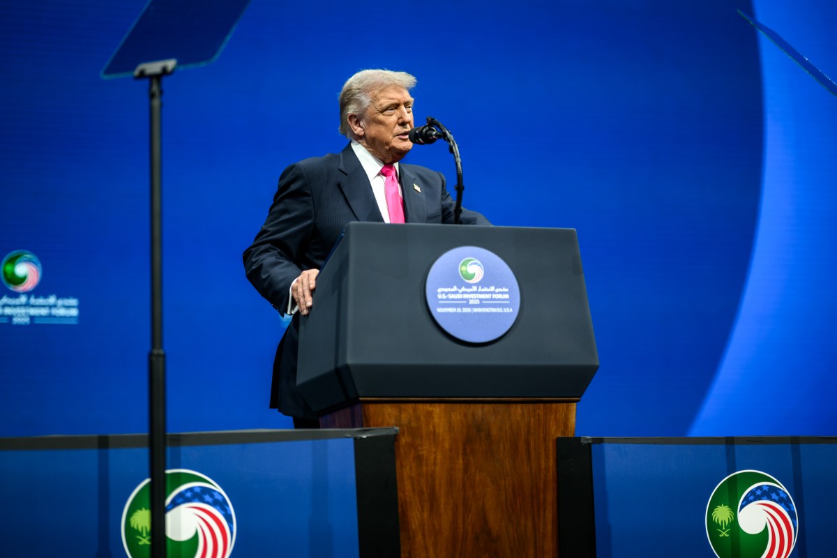 President Donald Trump delivers remarks at the U.S.-Saudi Investment Forum, Wednesday, November 19, 2025, at the John F. Kennedy Center for the Performing Arts in Washington, D.C. (Official White House Photo by Daniel Torok)