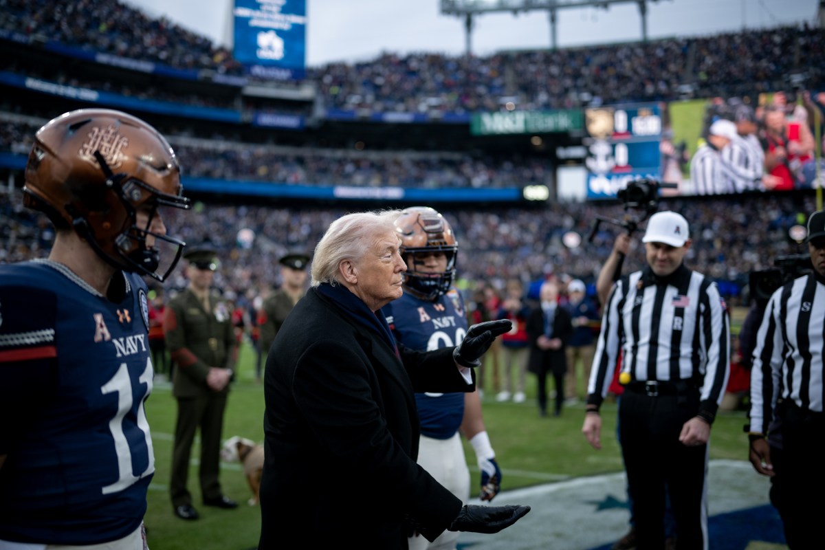 President Donald Trump attends Army Navy football game at M&T Bank Stadium. December 13, 2025. (Official White House Photo by Daniel Torok)
