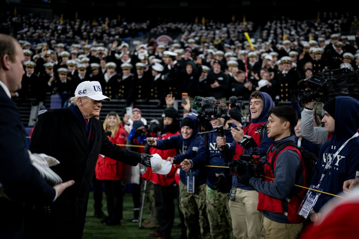 President Donald Trump attends Army Navy football game at M&T Bank Stadium. December 13, 2025. (Official White House Photo by Daniel Torok)