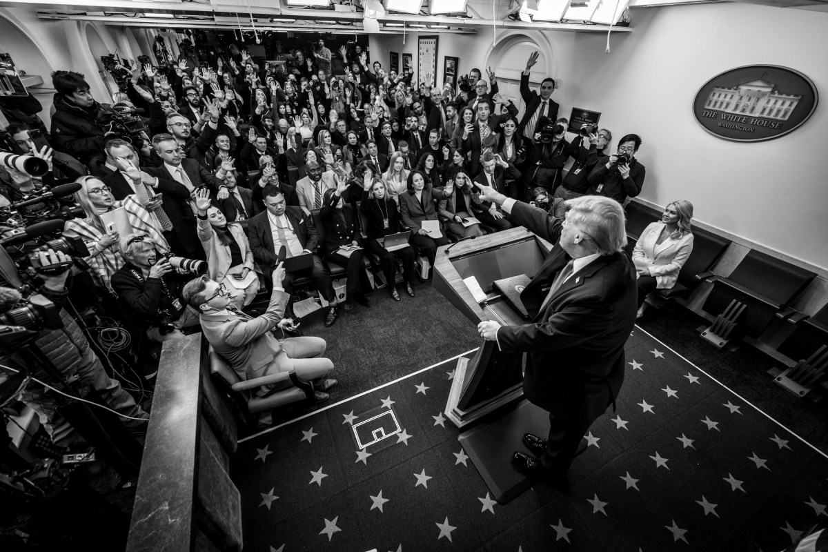 President Donald Trump addresses members of the media in the James S. Brady Press Briefing Room, Tuesday, January 20, 2026. (Official White House Photo by Daniel Torok)