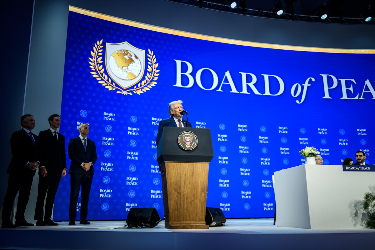 President Donald Trump participates in the Board of Peace Charter Announcement and Signing ceremony during the World Economic Forum, Thursday, January 22, 2026, at the Davos Congress Center in Davos, Switzerland. (Official White House Photo by Daniel Torok)