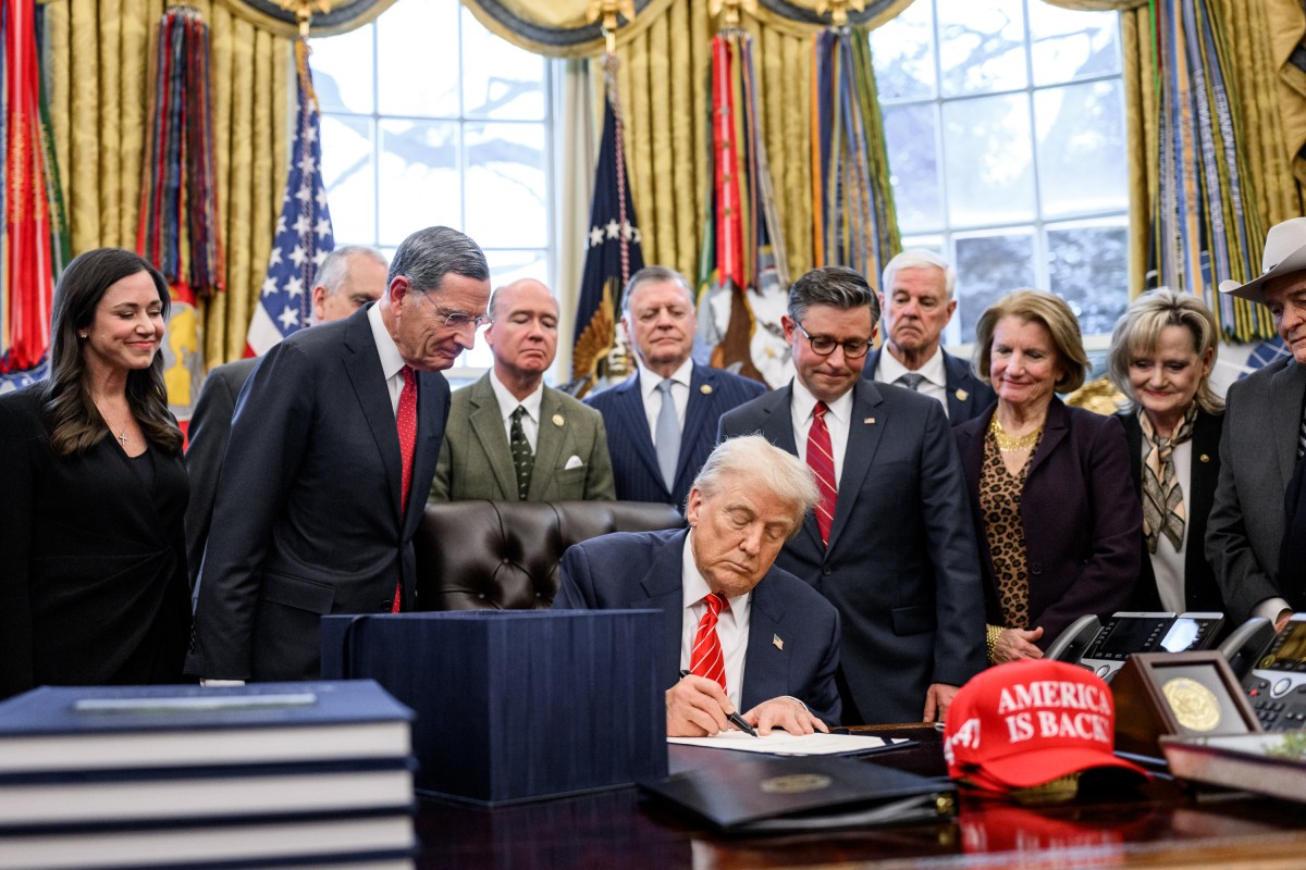 President Donald Trump signs the spending bill that ends the shutdown and reopens the U.S. Government Tuesday, February 3, 2026, in the Oval Office. (Official White House Photo by Joyce N. Boghosian)