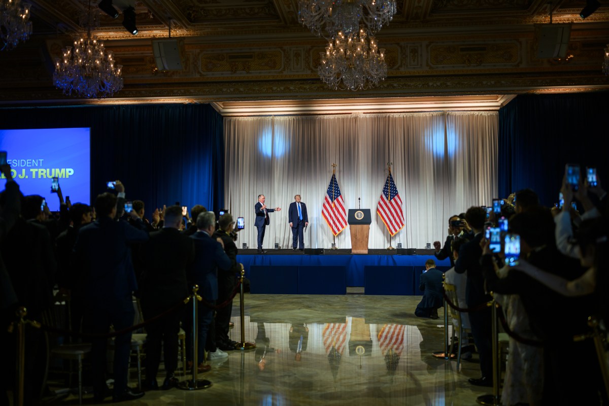 President Donald J. Trump delivers remarks at a Crypto conference at the Mar-a-Lago Club, Saturday, April 25, 2025, in Palm Beach, Florida. (Official White House Photo by Daniel Torok)