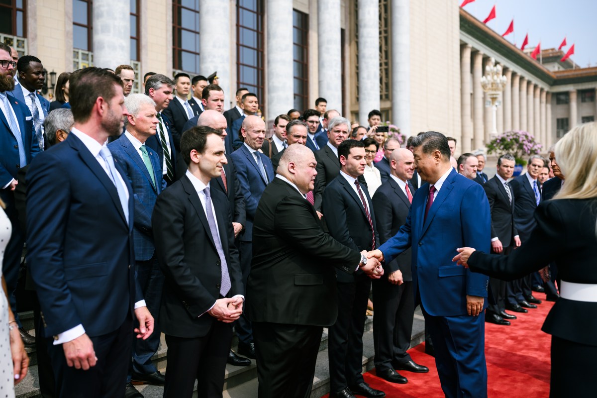 President Donald J. Trump participates in a welcome ceremony with President Xi Jinping of the People’s Republic of China, Thursday, May 14, 2026, at the Great Hall of the People in Beijing, China. (Official White House Photo by Daniel Torok)