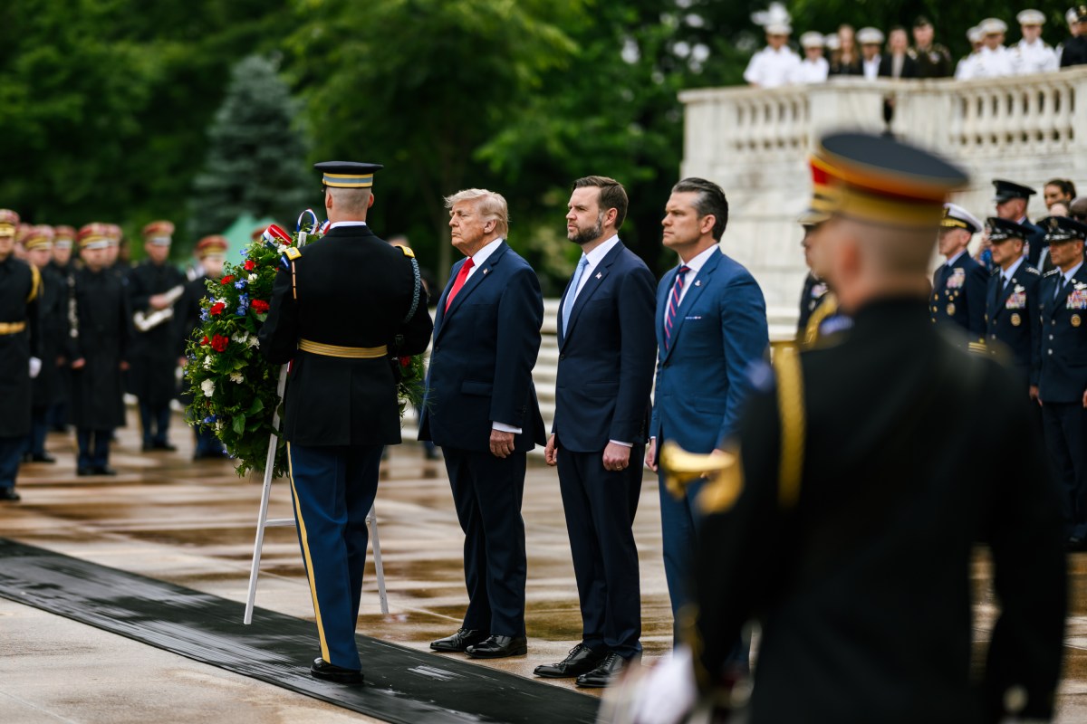 President Donald J. Trump and Vice President JD Vance participate in a wreath-laying ceremony at the Tomb of the Unknown Soldier on Memorial Day, Monday, May 26, 2026, at Arlington National Cemetery in Arlington, Virginia. (Official White House Photo by Daniel Torok)