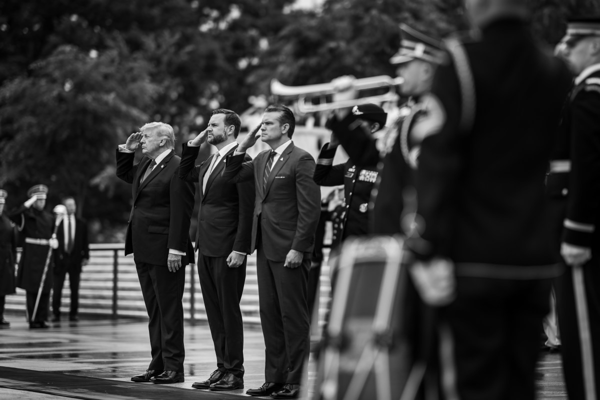 President Donald J. Trump and Vice President JD Vance participate in a wreath-laying ceremony at the Tomb of the Unknown Soldier on Memorial Day, Monday, May 26, 2026, at Arlington National Cemetery in Arlington, Virginia. (Official White House Photo by Daniel Torok)