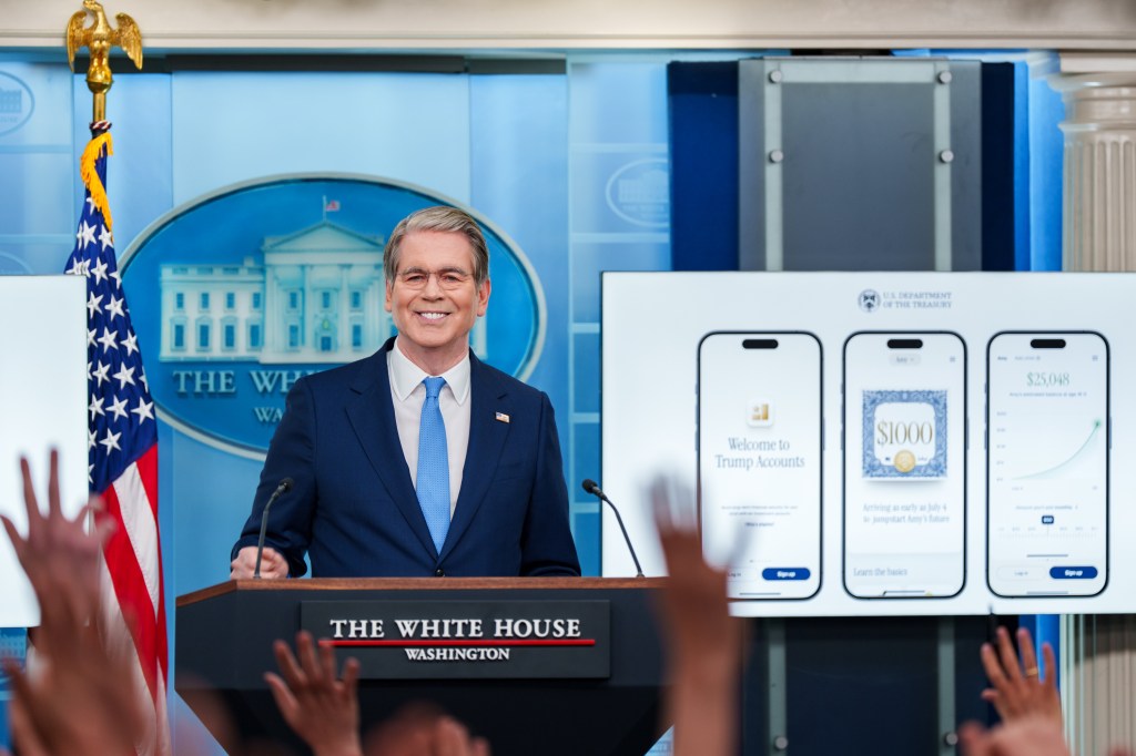 Treasury Secretary Scott Bessent holds a White House Press Briefing, Thursday, May 28, 2026, in James S. Brady Press Briefing Room at the White House. (Official White House Photo by Abe McNatt)