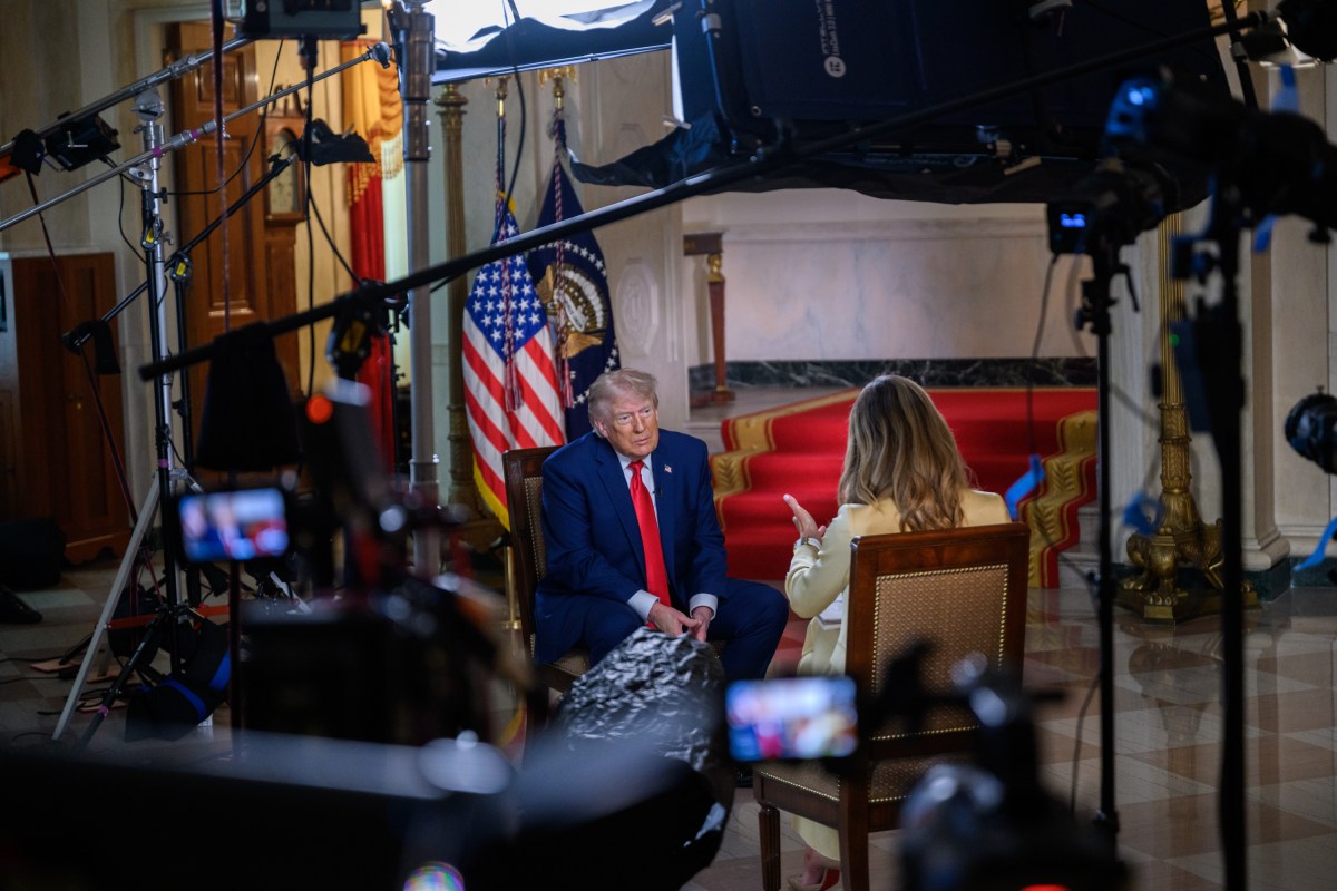 President Donald J. Trump sits for an interview with Fox News host and daughter-in-law Lara Trump in the State Floor of the White House, Thursday, May 28, 2026. (Official White House Photo by Molly Riley)
