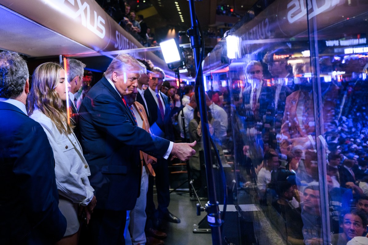 President Donald J. Trump attends Game 3 of the NBA finals between the New York Knicks and the San Antonio Spurs, Monday, June 8, 2026, at Madison Square Garden in New York City. (Official White House Photo by Daniel Torok)