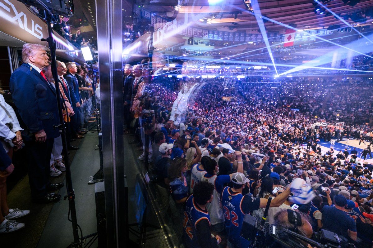 President Donald J. Trump attends Game 3 of the NBA finals between the New York Knicks and the San Antonio Spurs, Monday, June 8, 2026, at Madison Square Garden in New York City. (Official White House Photo by Daniel Torok)