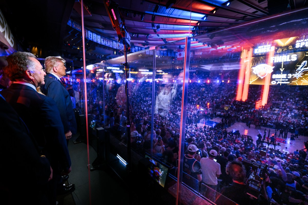 President Donald J. Trump attends Game 3 of the NBA finals between the New York Knicks and the San Antonio Spurs, Monday, June 8, 2026, at Madison Square Garden in New York City. (Official White House Photo by Daniel Torok)