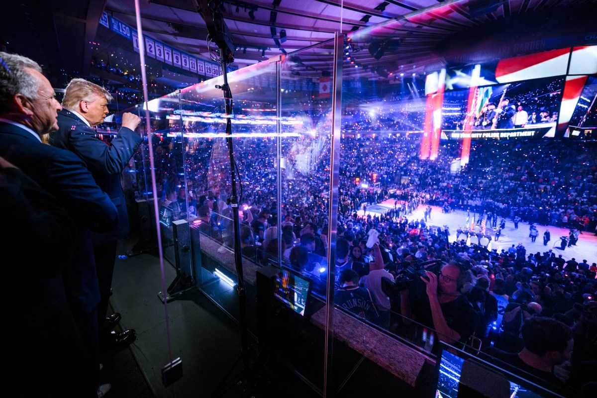President Donald J. Trump attends Game 3 of the NBA finals between the New York Knicks and the San Antonio Spurs, Monday, June 8, 2026, at Madison Square Garden in New York City. (Official White House Photo by Daniel Torok)