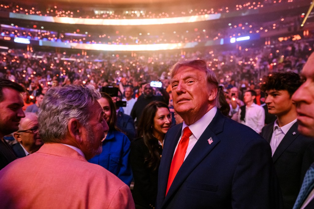 President Donald J. Trump attends Game 3 of the NBA finals between the New York Knicks and the San Antonio Spurs, Monday, June 8, 2026, at Madison Square Garden in New York City. (Official White House Photo by Daniel Torok)