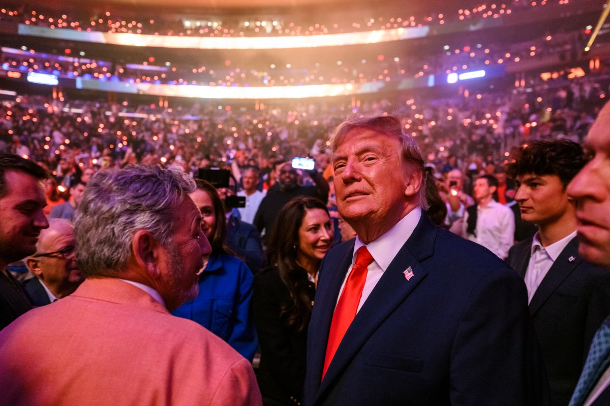 President Donald J. Trump attends Game 3 of the NBA finals between the New York Knicks and the San Antonio Spurs, Monday, June 8, 2026, at Madison Square Garden in New York City. (Official White House Photo by Daniel Torok)