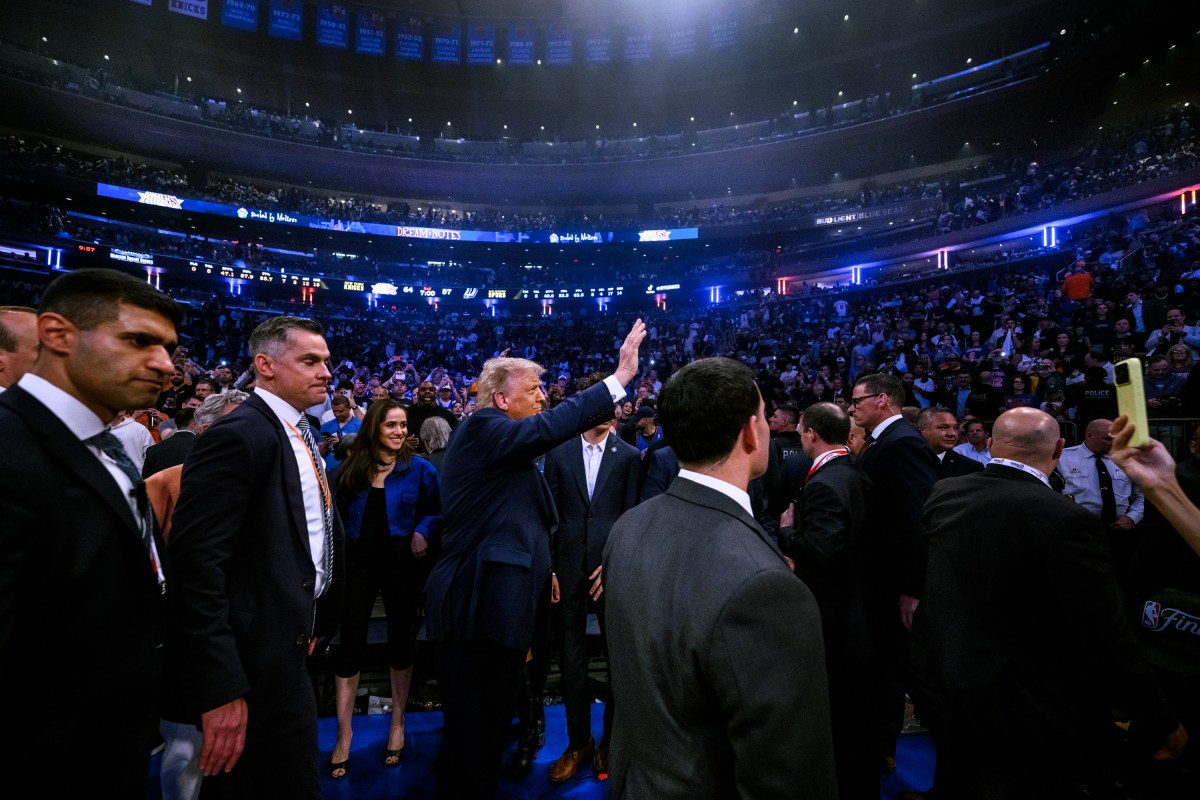President Donald J. Trump attends Game 3 of the NBA finals between the New York Knicks and the San Antonio Spurs, Monday, June 8, 2026, at Madison Square Garden in New York City. (Official White House Photo by Daniel Torok)